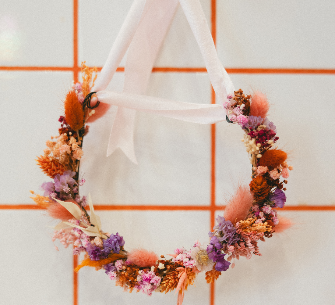Couronne de tête en fleurs séchées 🤴