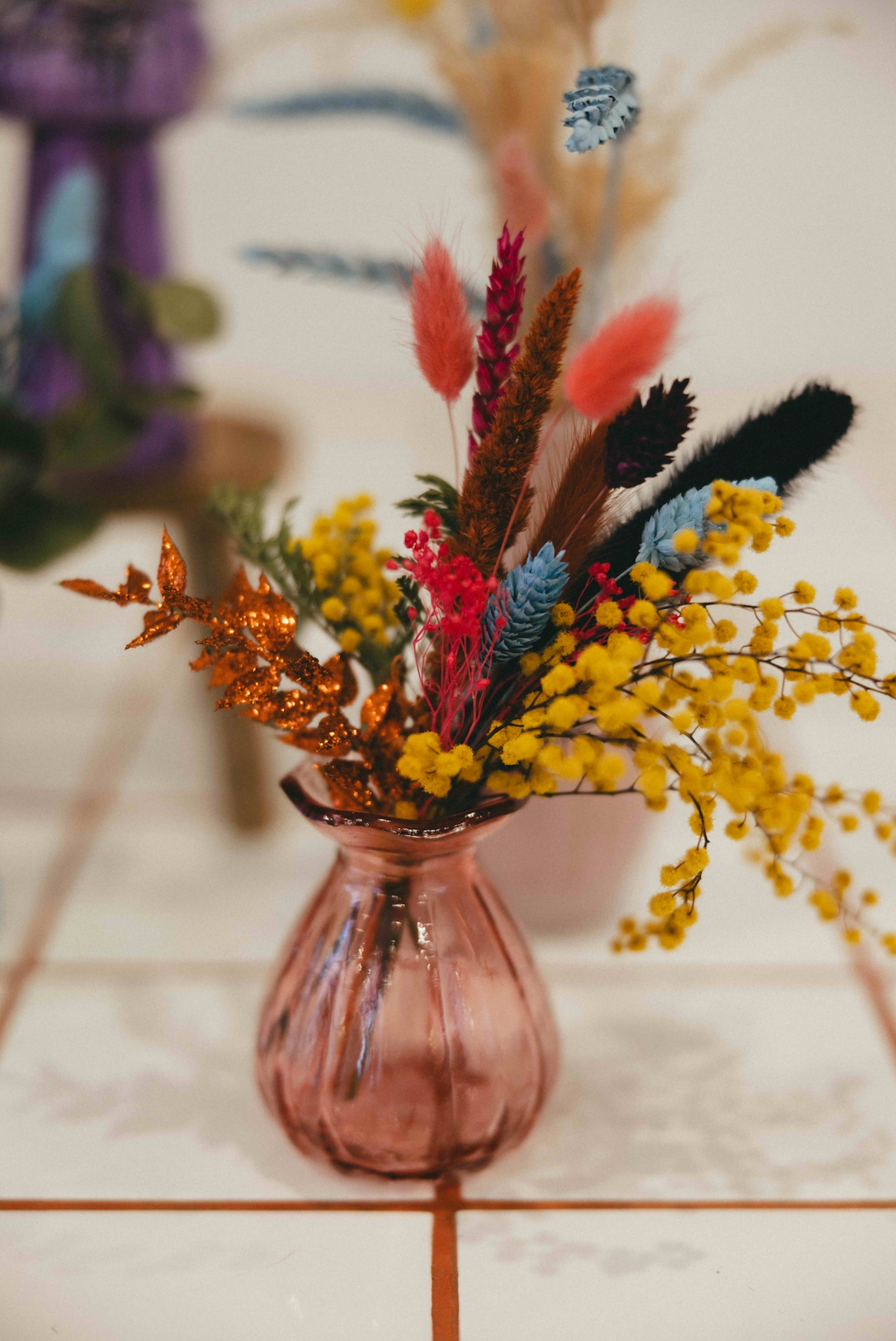 Mini-bouquet séché & son vase assorti 💚