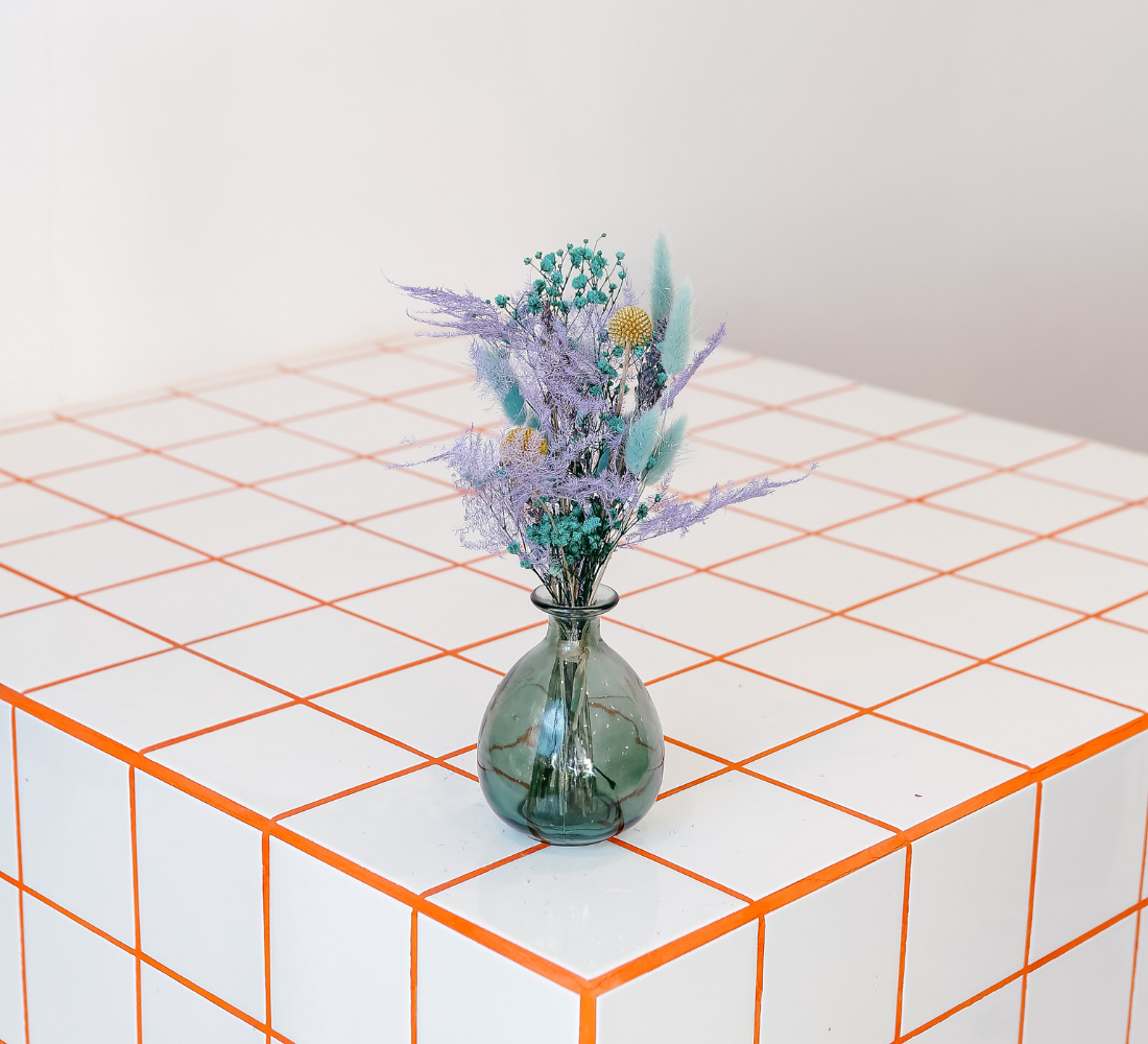 Mini-bouquet séché & son vase assorti 💚