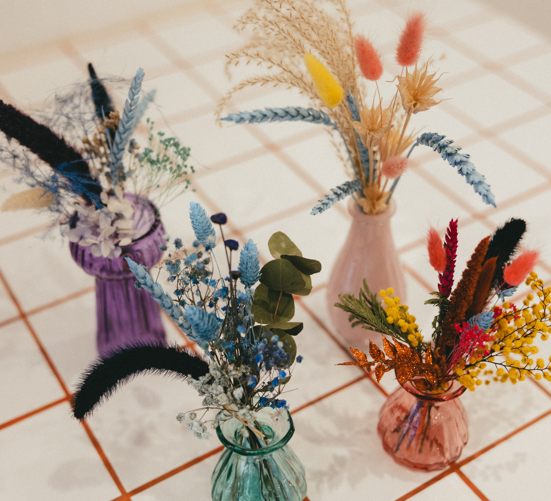 Mini-bouquet séché & son vase assorti 💚